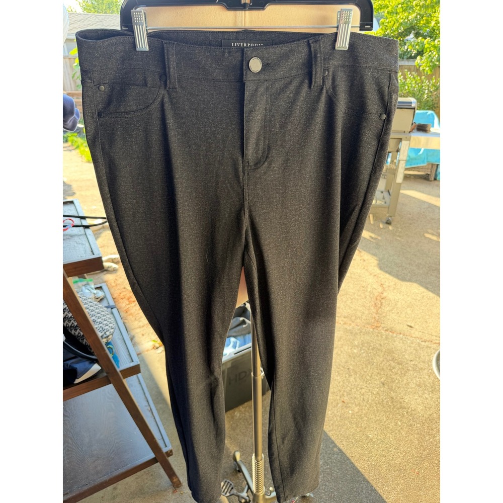 Liverpool Jeans Company Pants 18W Charcoal Grey Heather Stretch Straight Leg